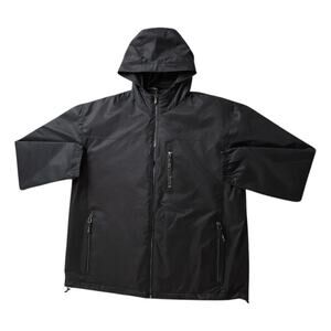 New Balance Mens Full Zip Lightweight Mesh Lined Black Hooded Jacket L A001810